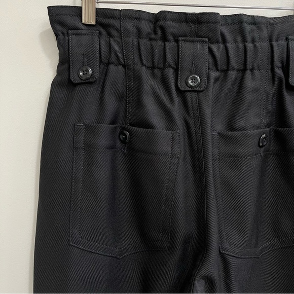Banana Republic 100% Wool Black Cargo Pants Joggers High Waisted Cinched Ankles - Picture 6 of 12
